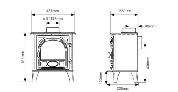 stockton 5 stove dimensions